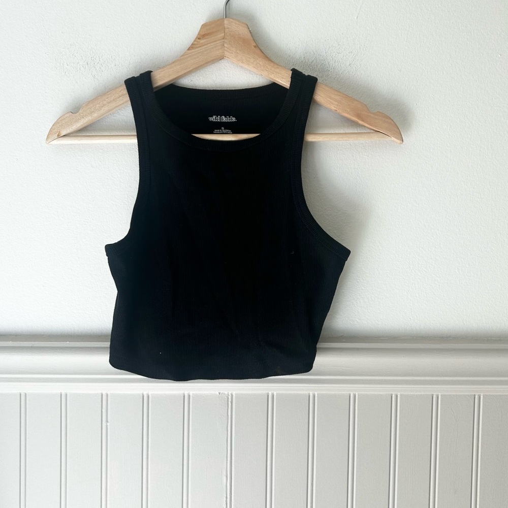 Wild Fable Small Classic Basic Black Tank Top Ribbed Crop Top